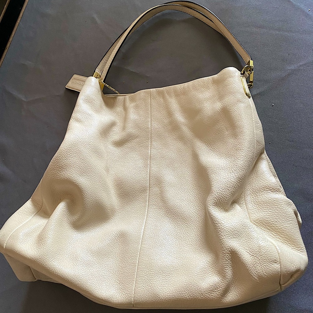 Coach cream colored large purse